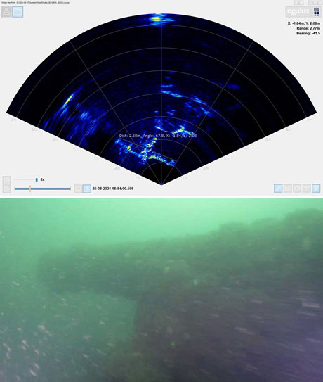 Echosounder data and cannon on ship wreck
